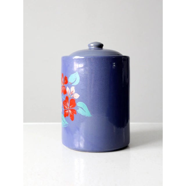 Vintage 1930s Hand Painted Cookie Jar For Sale - Image 4 of 9