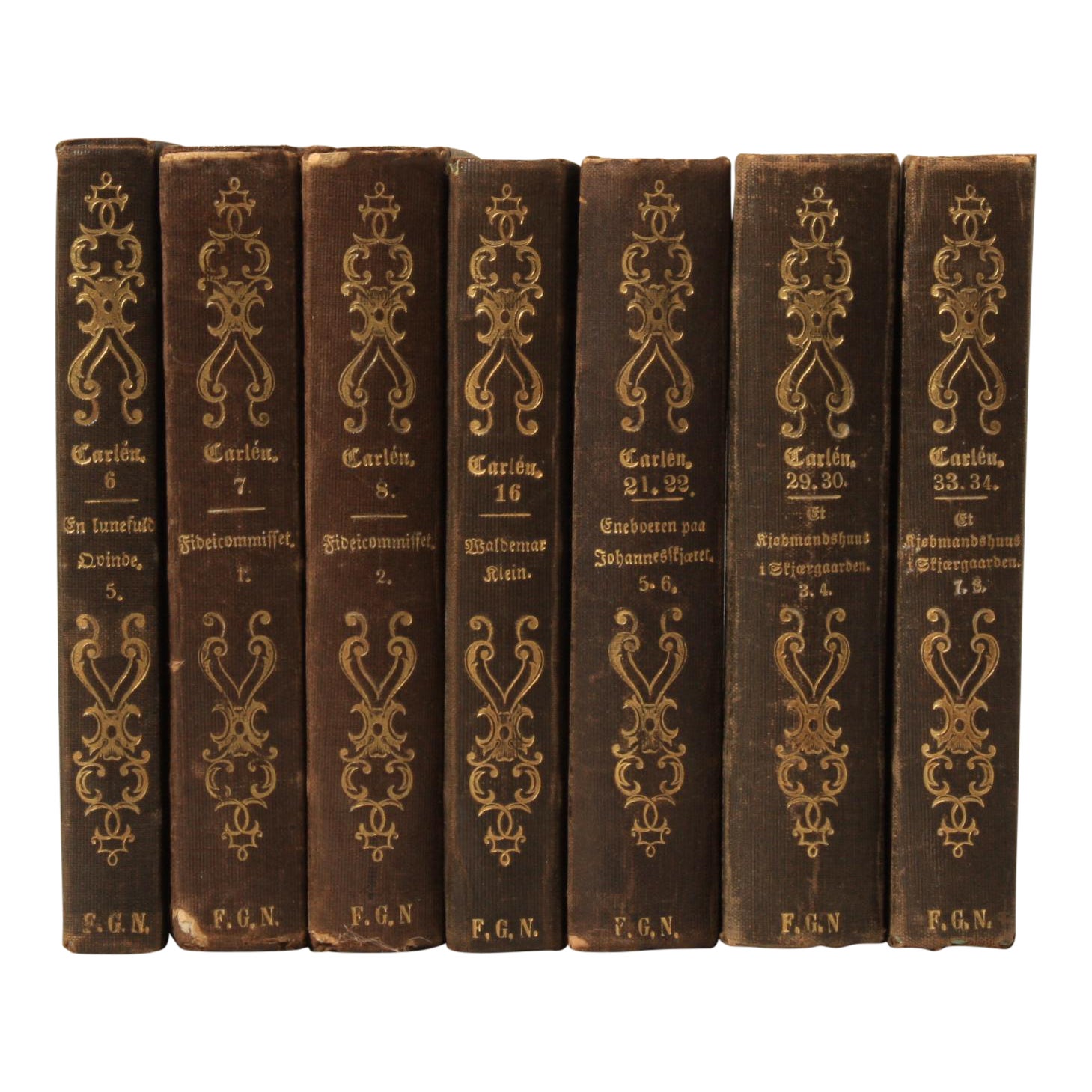 Danish Cloth Bound Books S 7 Chairish