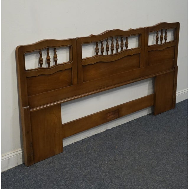 French Provincial Drexel Furniture Basque Provincial Collection Solid Maple French Inspired King Size Headboard 315-546-2 For Sale - Image 3 of 6