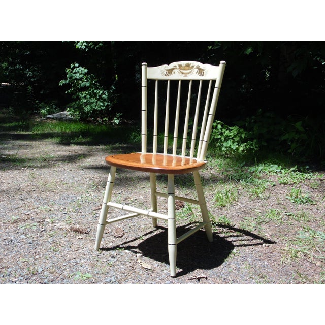 Vintage L. Hitchcock Harvest Stenciled Dining Chair Side Chair For Sale - Image 11 of 12
