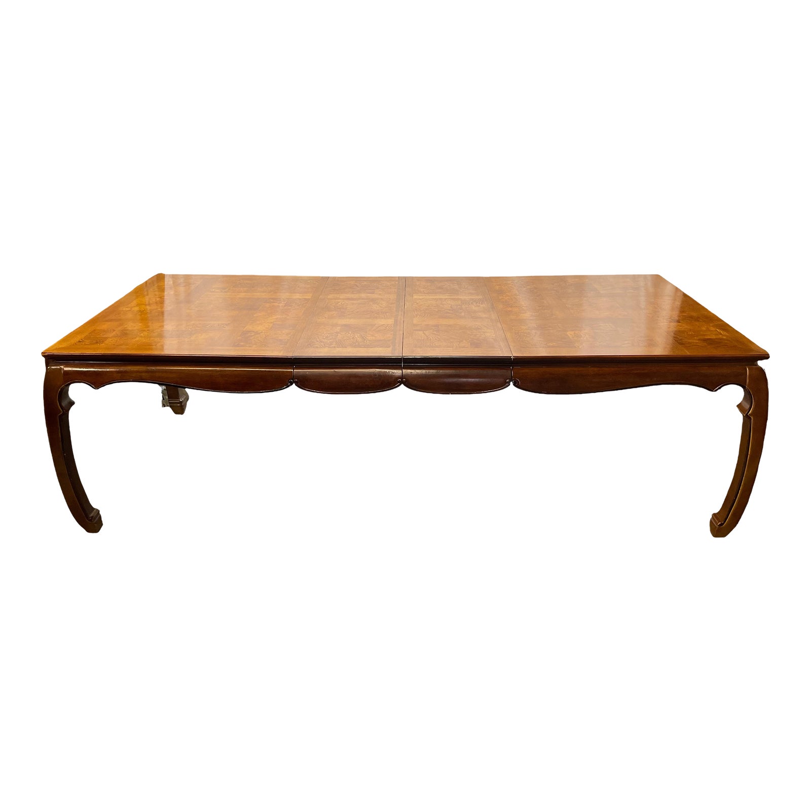 Vintage Universal Furniture Chinoiserie Style Burl & Ashwood Extension