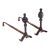 Small Antique Wrought Iron European Andirons For Sale