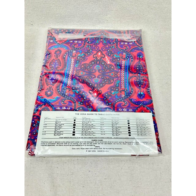 Late 20th Century Vintage New Old Stock Vera Neumann Paisley Rectangular Tablecloth For Sale - Image 5 of 5