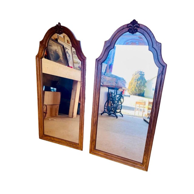 1970s Pair of Vintage Stanley Furniture Co. Regency Style Wood Frame Mirrors For Sale - Image 5 of 5