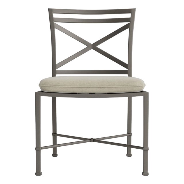 Brown Jordan Venetian Side Chair, Mica frame with Fusion Meadow fabric For Sale