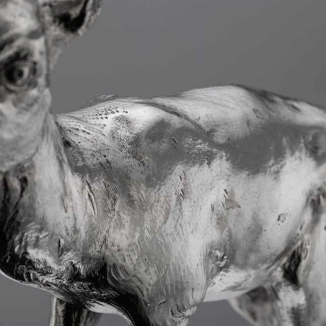 20th Century German Silver Statues of a Reindeer, Hanau, 1920s For Sale - Image 18 of 18