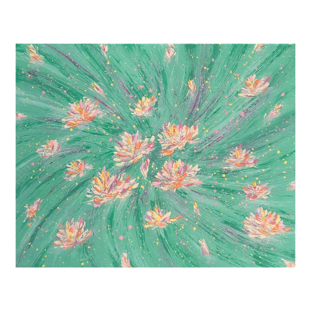 Flowering 9 Stretched Canvas Original Acrylic 8" X 10" Painting Floral Wall Art For Sale