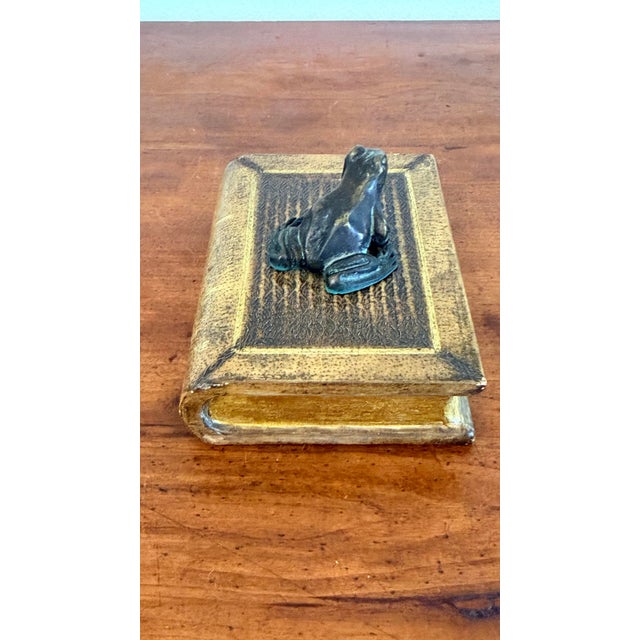 Maitland Smith Bronze Frog Paperweight on Faux Antique Book - Romeo and Juliet For Sale In Savannah - Image 6 of 10