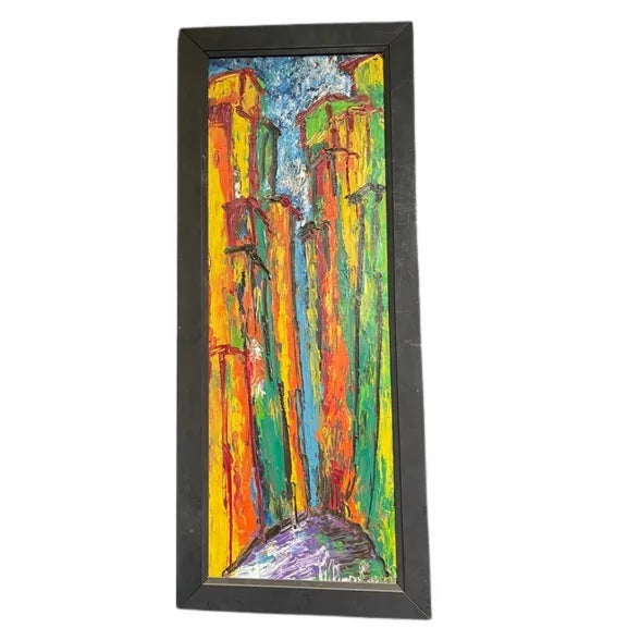 1960s Mid-Century Florentine Oil Painting on Board – Italian Vintage Art For Sale - Image 5 of 5