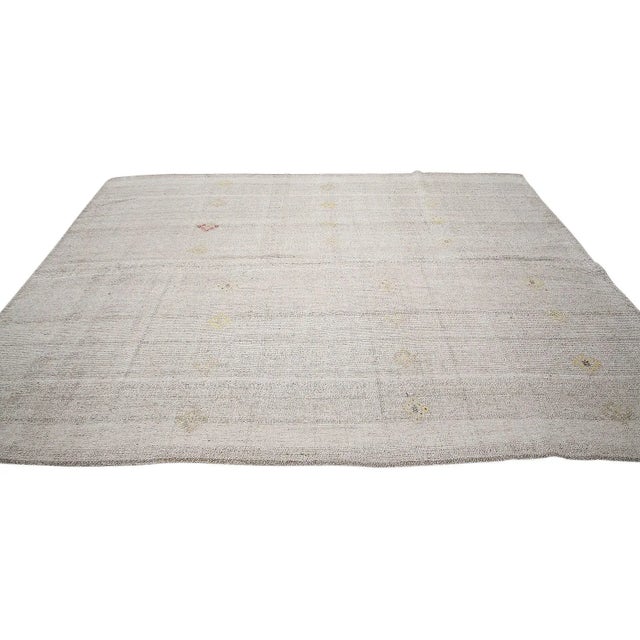 Vintage Large Modern Gray Kilim Rug For Sale - Image 4 of 7