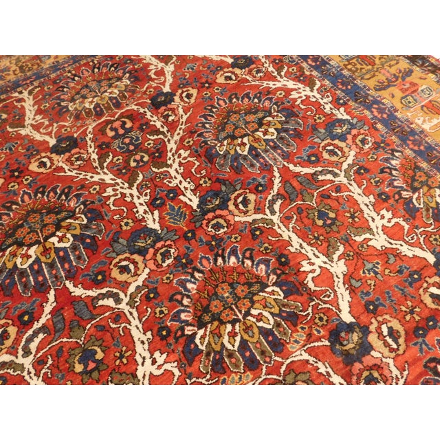 Red Vintage Persian Tabriz Rug For Sale - Image 8 of 13