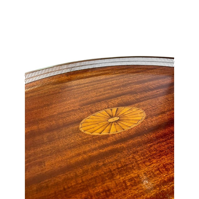 Early 20th Century Antique Whiting Company Sterling Silver and Mahogany Gallery Cocktail Tray With Beveled Glass Insert For Sale - Image 5 of 18