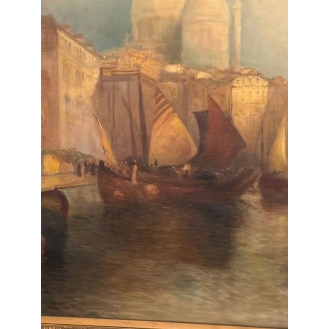 Large Italian Venetian Scene Oil on Canvas For Sale - Image 4 of 8