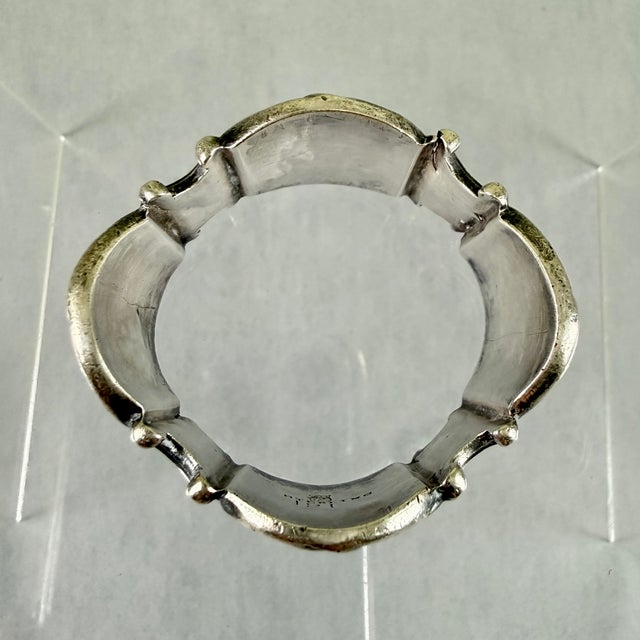 Silver Sterling Silver Napkin Ring – Scroll Banded For Sale - Image 8 of 10