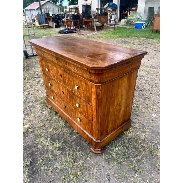 French 19th Century Louis Philippe Flame Mahogany Chest of Drawers For Sale - Image 12 of 12