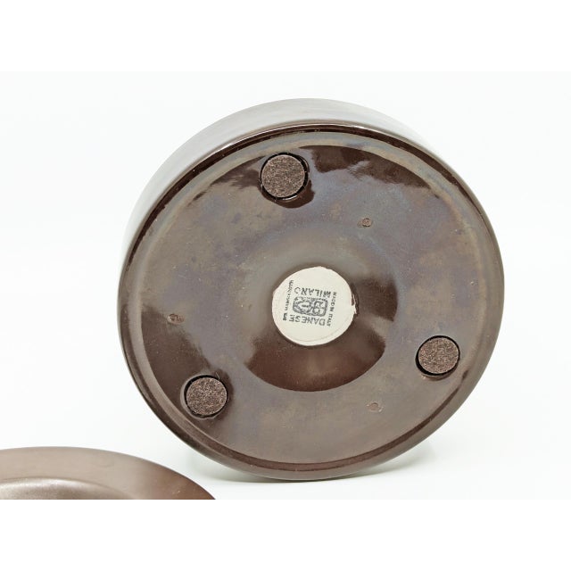 Small Brown Ceramic Barbados Ashtray by Angelo Mangiarotti for Danese, 1964 For Sale - Image 6 of 8