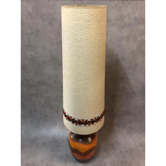 German Orange Ceramic Fat Lava Table Lamp, 1960s For Sale - Image 4 of 10