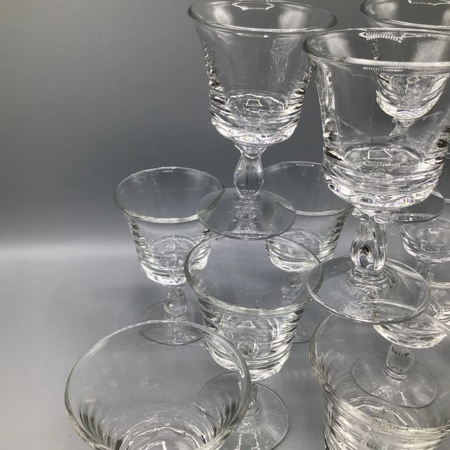 Vintage Fostoria "Century” Pressed Glass Wine Glasses-Set of 14 For Sale - Image 12 of 13