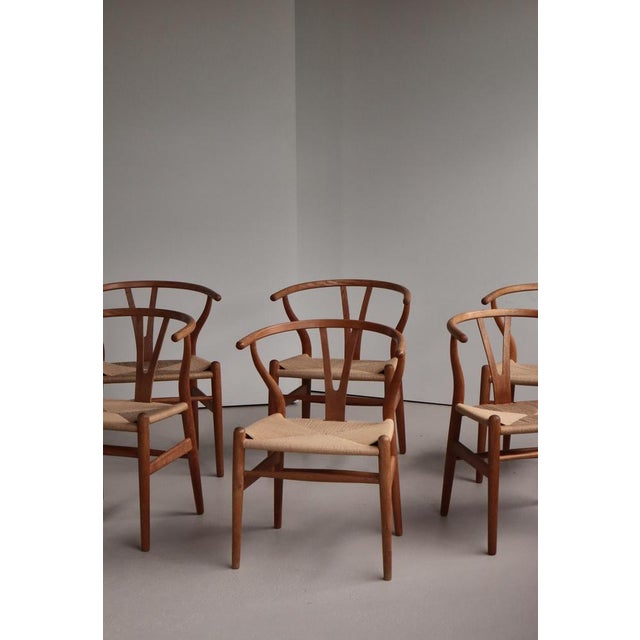 Wishbone Chairs by Hans J. Wegner for Carl Hansen & Sons, 1960s, Set of 6 For Sale - Image 10 of 18