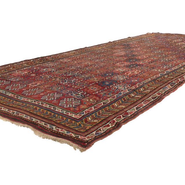 78010 Antique Afghan Bashir Rug, 05'07 x 12'06. The Ancestral Empress: An Antique Afghan Bashir Masterpiece of Feminine...