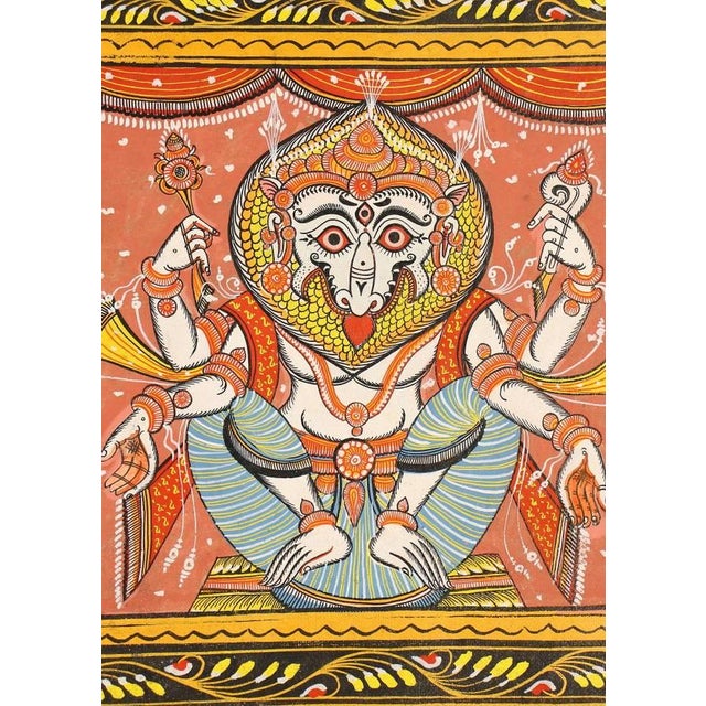 Textile Mid Century Pattachitra Orissa India Painting For Sale - Image 7 of 9