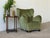 Scandinavian Mordern Wingback Lounge Chair in Green Velvet, 1940s For Sale - Image 12 of 14
