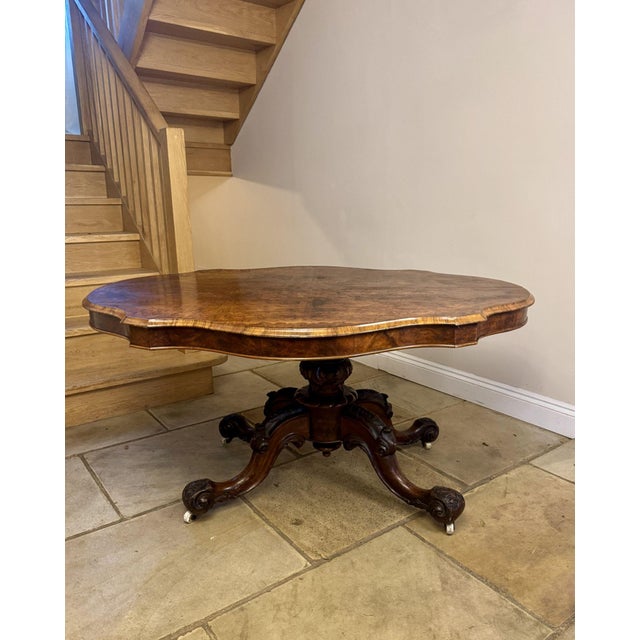 Antique Victorian Burr Walnut Table, 1860 For Sale - Image 4 of 7