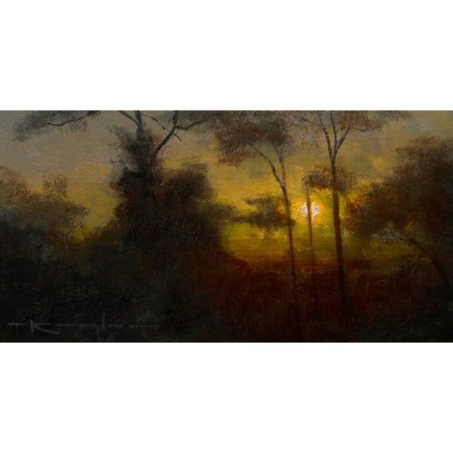 Contemporary An Evening Walk, 1 John 3:19 by Thomas Kegler | Oil on Panel Sunset Landscape For Sale - Image 3 of 8