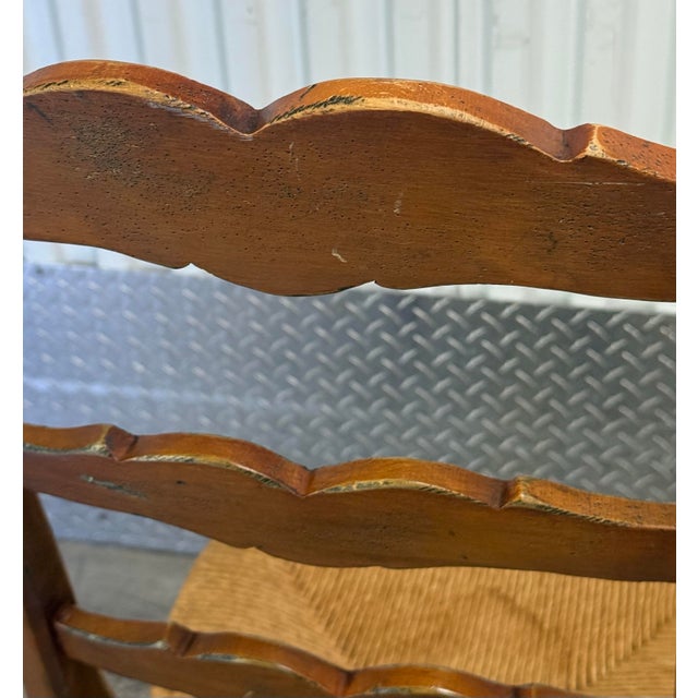 Habersham French Country Farmhouse Ladderback Rush Seat Dining Chairs - Set of 4 For Sale - Image 12 of 12