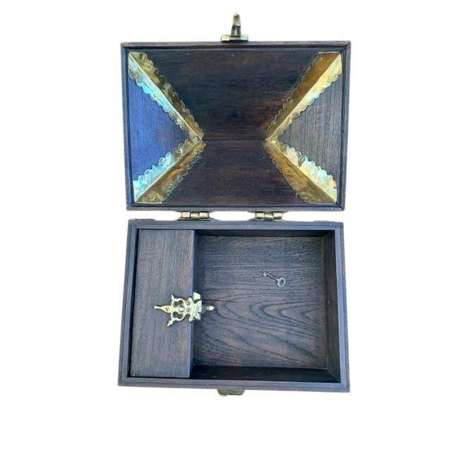 Traditional 18th Century Brass Mounted and Lacquered “Marriage” Dowry Box. For Sale - Image 3 of 7
