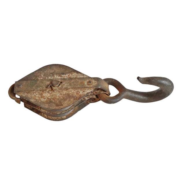 Early 20th Century Antique Iron Pulley For Sale - Image 5 of 5
