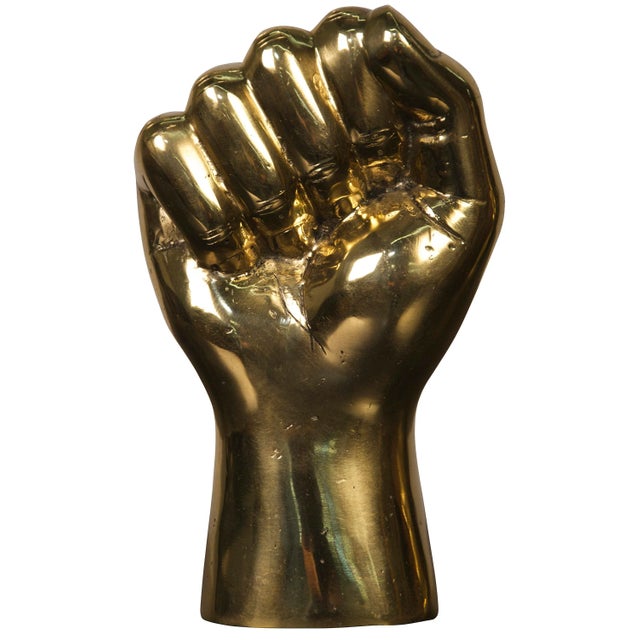 Mid-Century Modern NOIR The Solidarity Fist, Brass For Sale - Image 3 of 3