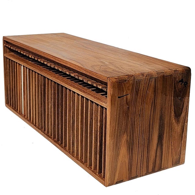 Mid-Century Modern Vintage Kalmar Teak Wood 30-Slot CD Rack For Sale - Image 3 of 9