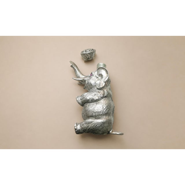 Antique Silver Elephant Figurine With Ruby Eyes Silver Perfume Bottle For Sale In Cleveland - Image 6 of 9