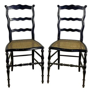 Rustic Ladder-Back Chairs, Set of 2 For Sale