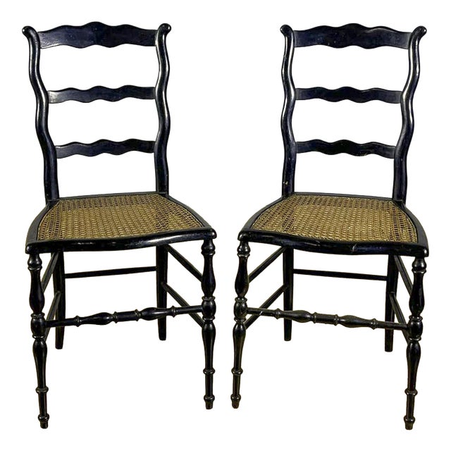 Rustic Ladder-Back Chairs, Set of 2 For Sale