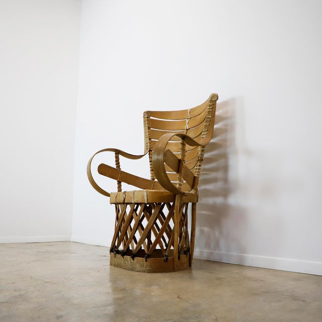 Vintage Equipal Chair Deer Leather Mexico 1940s For Sale - Image 6 of 18