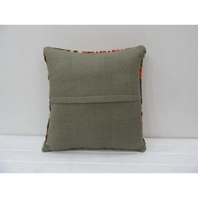 Turkish Embroidered Kilim Pillow For Sale - Image 3 of 4