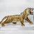 Hand-carved wood tiger with realistic painted stripes and strong expression. Mounted on a lucite base. Naive carving in...