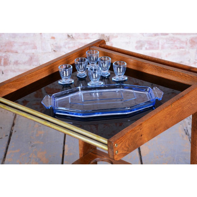 Mid-Century Modern Trolley in Oak and Chromed Steel, Czech, 1960s For Sale - Image 13 of 14