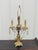 Brass Mid 20th Century Torchiere Candelabra Table Lamp With Amber Prisms For Sale - Image 8 of 8