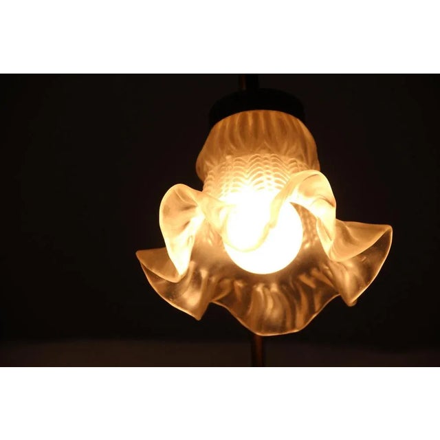 Tulip Glass Lampshade Accent Table Lamp, France, 1970s For Sale - Image 6 of 10