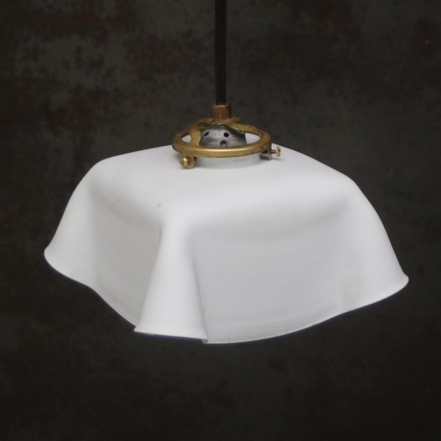 French White Mat Opaline Glass Pendant Light For Sale - Image 4 of 7