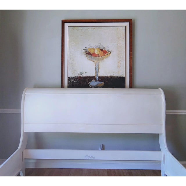 French Country Ethan Allen King Sleigh Bed For Sale - Image 3 of 17