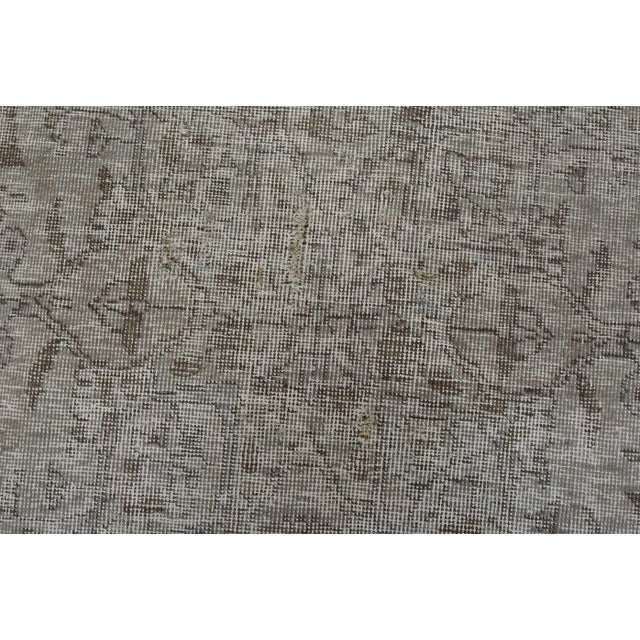 Gray Tabriz Rug 7’11” X 10’10” Gray Wool Vintage Overdyed Hand-Knotted Carpet For Sale - Image 8 of 15