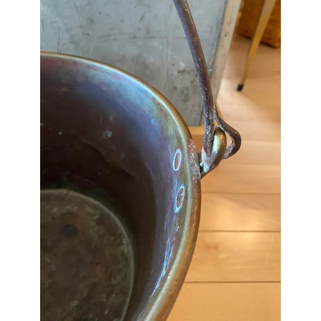Antique Late 19th Century Brass & Iron Pail or Bucket Signed Hw Hayden the Waterbury Brass Co. For Sale In Portland, OR - Image 6 of 13
