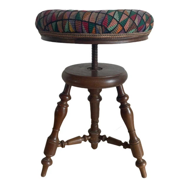 Wood Antique Louis Philippe Piano Stool For Sale - Image 7 of 9