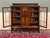 1930s Antique English Jacobean Bookcase Bow Front Cabinet Triple Door Oak C1930s For Sale - Image 5 of 18