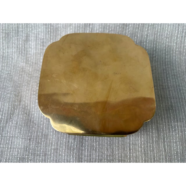 Vintage Polished Brass Lidded Box For Sale - Image 11 of 12
