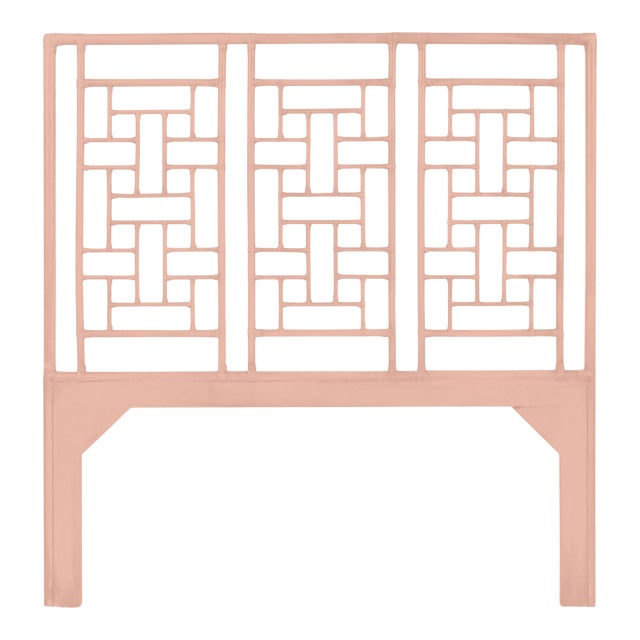 David Francis Furniture for Chairish Ohana Headboard Queen, Chippendale Rosetone For Sale